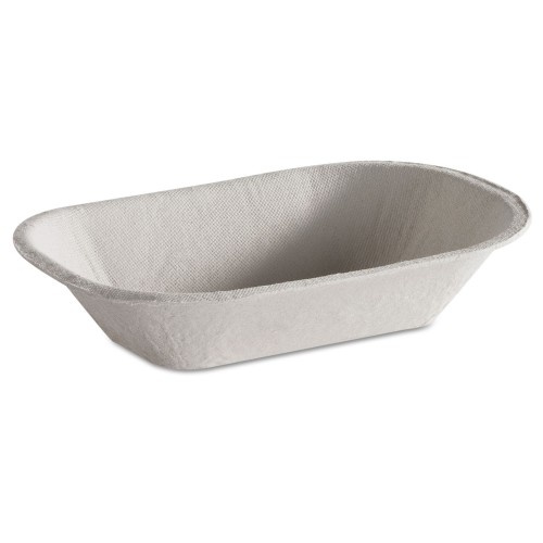 Chinet Savaday Molded Fiber Food Tray, 1-Compartment, 4 X 6, Beige, Paper, 250/Bag, 4 Bags/Carton