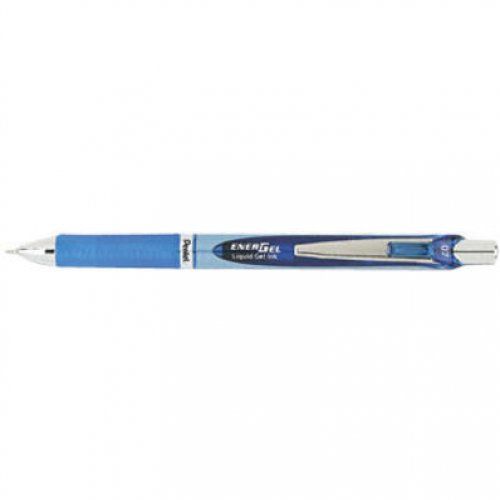 Pentel Energel Rtx Gel Pen, Retractable, Medium 0.7 Mm Needle Tip, Blue Ink, Blue/Gray Barrel