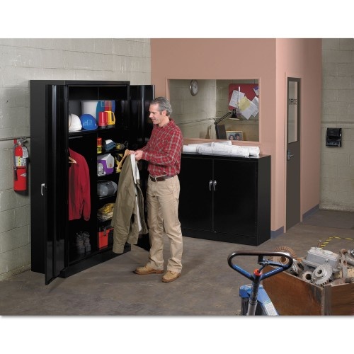 Tennsco Jumbo Combination Steel Storage Cabinet, 48W X 24D X 78H, Putty