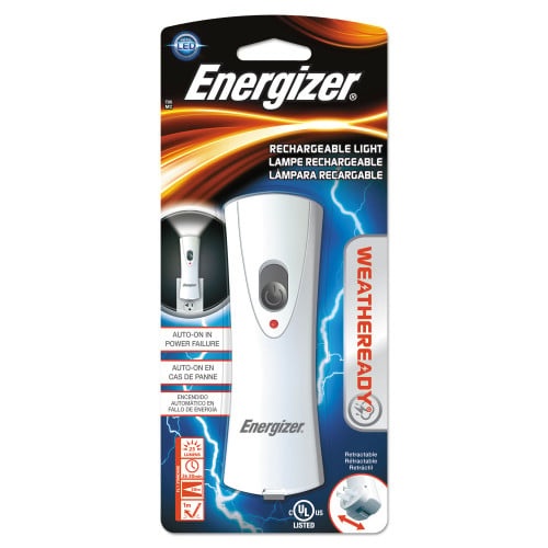 Energizer Weather Ready Led Flashlight, 1 Nimh Rechargeable Battery , Silver/Gray