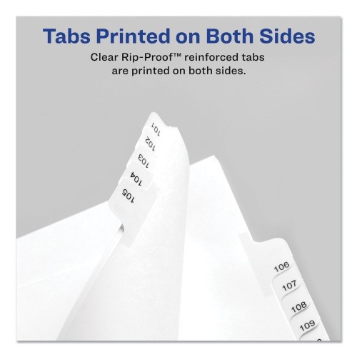 Avery Preprinted Legal Exhibit Side Tab Index Dividers, Allstate Style, 10-Tab, 11, 11 X 8.5, White, 25/Pack