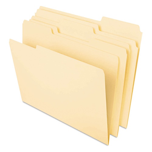 Universal Deluxe Heavyweight File Folders, 1/3-Cut Tabs: Assorted, Legal Size, 0.75" Expansion, Manila, 50/Pack