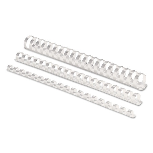 Fellowes Plastic Comb Bindings, 1/2" Diameter, 90 Sheet Capacity, White, 100/Pack