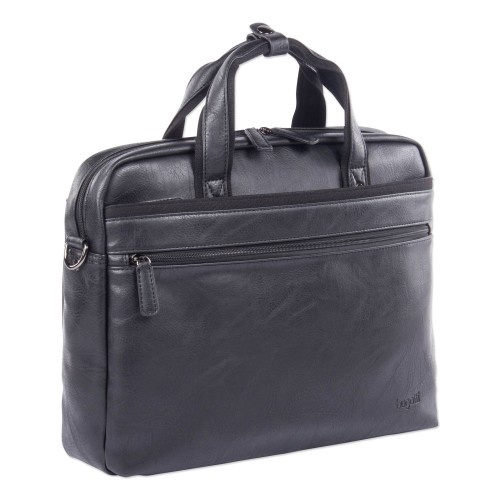 Swiss Mobility Valais Executive Briefcase, Fits Devices Up To 15.6", Leather, 4.75 X 4.75 X 11.5, Black