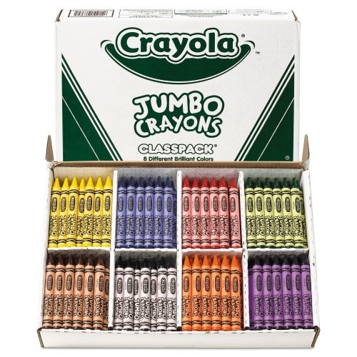 Crayola Jumbo Classpack Crayons, 25 Each Of 8 Colors, 200/Set