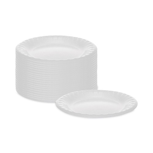 Pactiv Placesetter Deluxe Laminated Foam Dinnerware, Plate, 6" Dia, White, 1,000/Carton