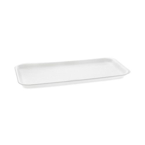 Pactiv Supermarket Tray, #10S, 10.75 X 5.7 X 0.65, White, Foam, 500/Carton