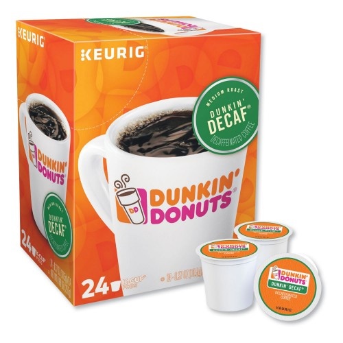 Dunkin Donuts K-Cup Pods, Dunkin' Decaf, 24/Box