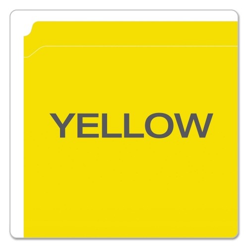 Pendaflex Double-Ply Reinforced Top Tab Colored File Folders, Straight Tab, Letter Size, Yellow, 100/Box