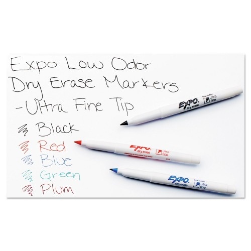 Expo Low-Odor Dry-Erase Marker, Extra-Fine Bullet Tip, Assorted Colors, 4/Pack