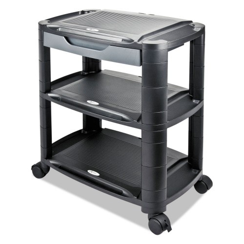 Alera 3-In-1 Storage Cart And Stand, 21.63W X 13.75D X 24.75H, Black/Gray