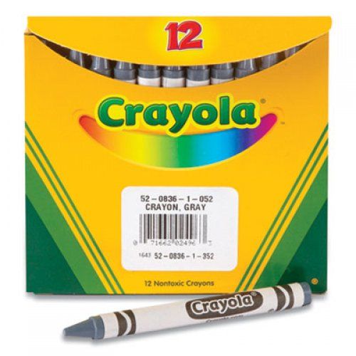 Crayola Bulkl Crayons, Gray, 12/Box