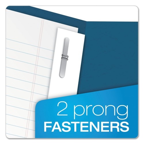 Oxford Twin-Pocket Folders With 3 Fasteners, Letter, 1/2" Capacity, Blue, 25/Box