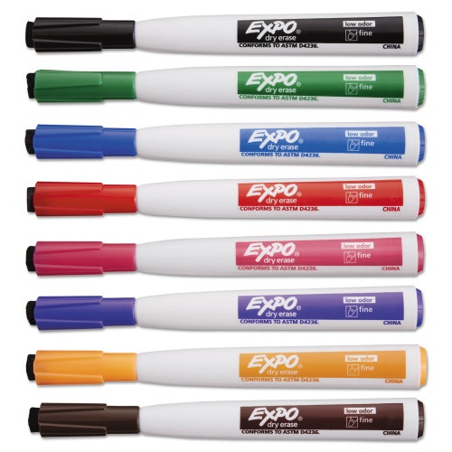  EXPO Neon Dry Erase Markers, Bullet Tip, Assorted Colors, 5  Count : Office Products