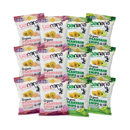 Barnana Plantain Chip Variety Pack, 2 Oz Bag, 12/Pack, Ships In 1-3 Business Days
