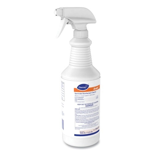 Diversey Avert Sporicidal Disinfectant Cleaner, 32 Oz Spray Bottle, 12/Carton