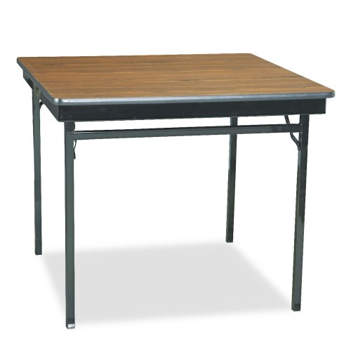 Barricks Special Size Folding Table, Square, 36W X 36D X 30H, Walnut/Black