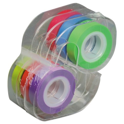 Lee Removable Highlighter Tape, 1/2" X 720", Assorted, 6/Pk