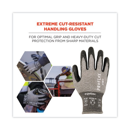 Ergodyne Proflex 7072 Ansi A7 Nitrile-Coated Cr Gloves, Gray, Large, 12 Pairs/Pack, Ships In 1-3 Business Days