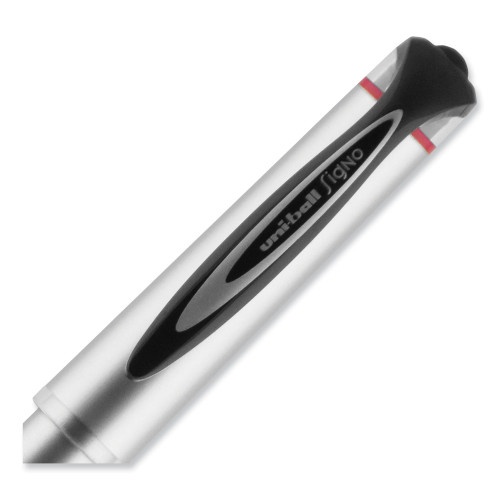 Uni-Ball 207 Impact Gel Pen, Stick, Bold 1 Mm, Red Ink, Black Barrel
