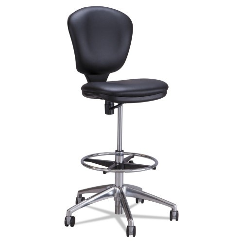 Safco Metro Collection Extended-Height Chair, Supports Up To 250 Lbs., Black Seat/Black Back, Chrome Base
