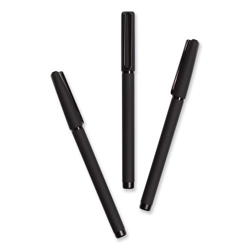 U Brands Catalina Porous Point Pen, Stick, Fine 0.7 Mm, Black Ink, Black Barrel, 12/Pack