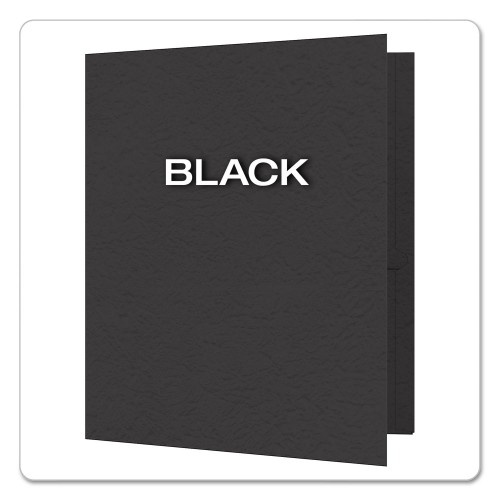 Oxford Twin-Pocket Folders With 3 Fasteners, Letter, 1/2" Capacity, Black 25/Box