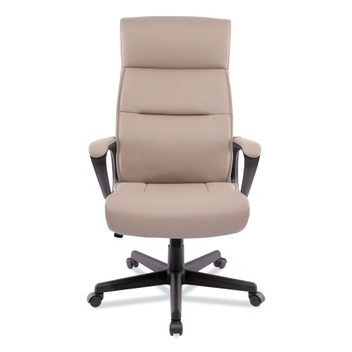 Alera Oxnam Series High-Back Task Chair, Supports Up To 275 Lbs, 17.56" To 21.38" Seat Height, Tan Seat/Back, Black Base