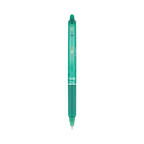 Pilot Frixion Clicker Erasable Gel Pen, Retractable, Fine 0.7 Mm, Green Ink, Green Barrel, Dozen