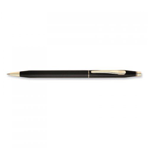 Cross Classic Century Ballpoint Pen And Pencil Set, Medium Black Pen, Black Hb Pencil, Black/Gold Barrel