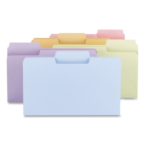 Smead Supertab Colored File Folders, 1/3-Cut Tabs: Assorted, Legal Size, 0.75" Expansion, 11-Pt Stock, Pastel Assortment, 100/Box