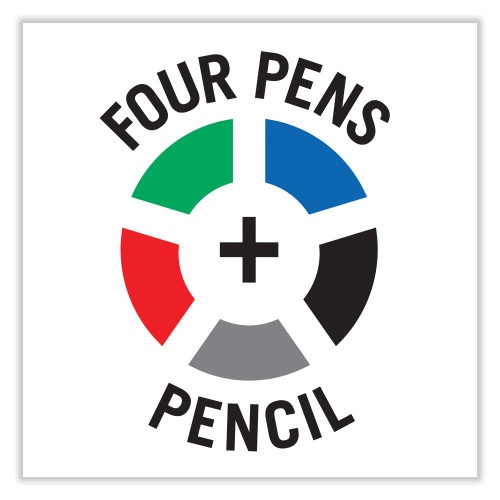 Pilot Dr. Grip 4 + 1 Multi-Color Ballpoint Pen/Pencil, Retractable, 0.7 Mm Pen/0.5Mm Pencil, Black/Blue/Green/Red Ink, Black Barrel