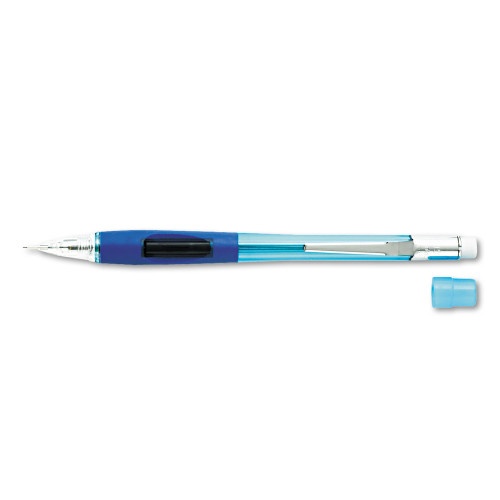 Pentel Quicker Clicker Mechanical Pencil, 0.5 Mm, Hb (#2.5), Black Lead, Transparent Blue Barrel
