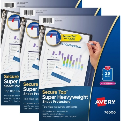 Avery Secure Top Sheet Protectors