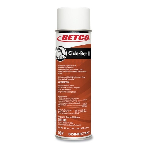 Betco Cide-Bet Ii Aerosol Disinfectant Spray, Floral Scent, 19 Oz Aerosol Spray, 12/Carton
