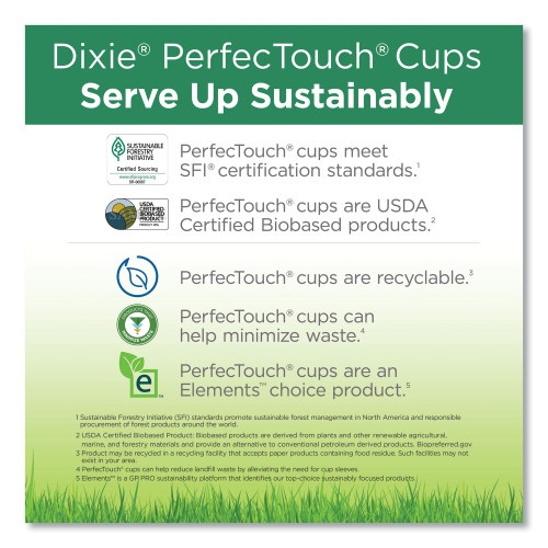 Dixie Perfectouch Paper Hot Cups, 12 Oz, Coffee Haze Design, Individually Wrapped, 1,000/Carton