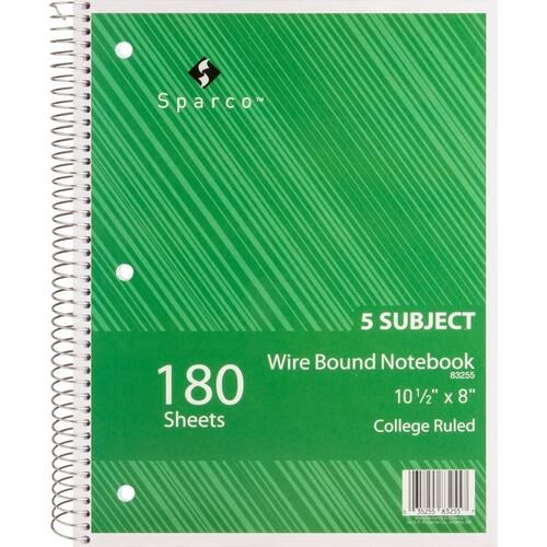 Sparco Wirebound College Ruled Notebooks
