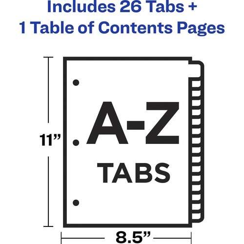 Avery® A-Z Black & White Table Of Contents Dividers
