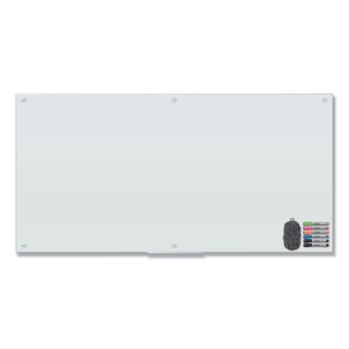 U Brands Magnetic Glass Dry Erase Board Value Pack, 70 X 35, White