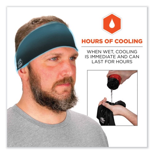 Ergodyne Chill-Its 6634 Performance Knit Cooling Headband, Polyester/Spandex, One Size Fits Most, Black, Ships In 1-3 Business Days