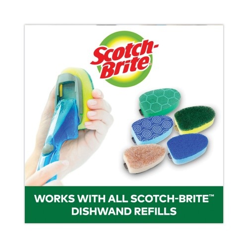 Scotch-Brite Heavy-Duty Soap-Dispensing Dishwand, 2 1/2" X 9 1/2", Yellow/Green