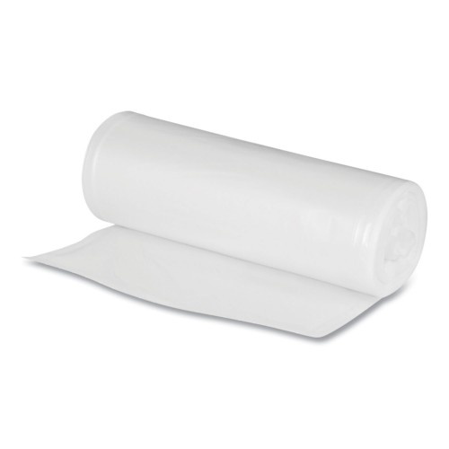 Boardwalk Recycled Low-Density Polyethylene Can Liners For Slim Jim Containers, 23Gal, 1Mil, 28" X 45", Clear,15 Bags/Roll, 10 Rolls/Ct