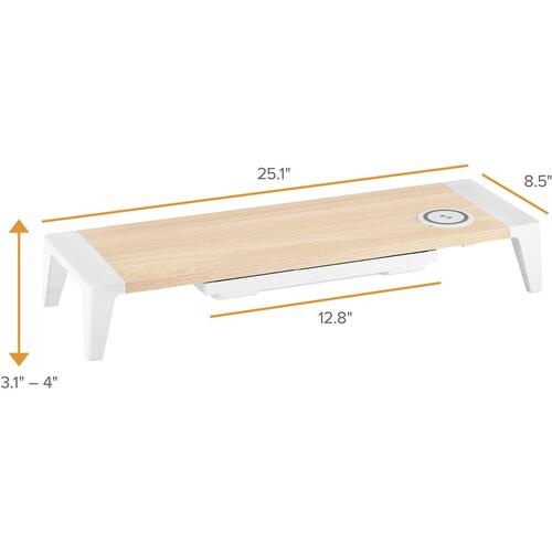 Bostitch Wireless Charging Wooden Monitor Stand