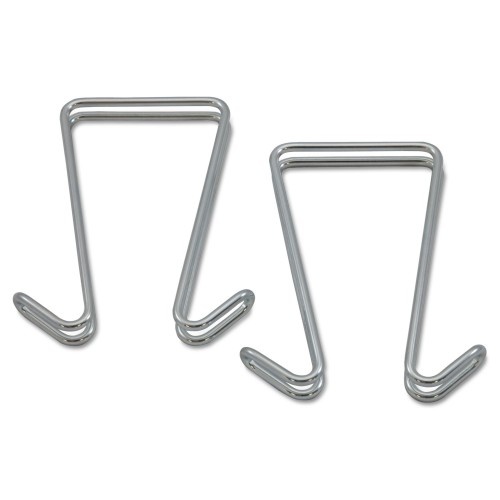 Alera Double Sided Partition Garment Hook, Steel, 0.5 X 3.38 X 4.75, Over-The-Door/Over-The-Panel Mount, Silver, 2/Pack