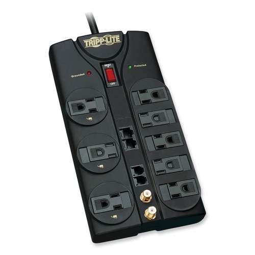 Tripp Lite Protect It! Surge Protector, 8 Ac Outlets, 10 Ft Cord, 3,240 J, Black