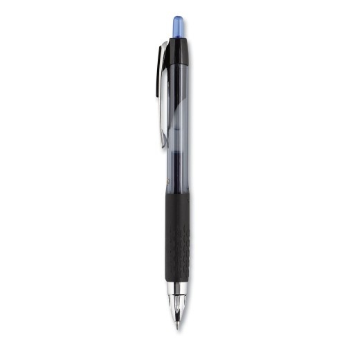 Uni-Ball Signo 207 Gel Pen, Retractable, Medium 0.7 Mm, Blue Ink, Black Barrel, 36/Box