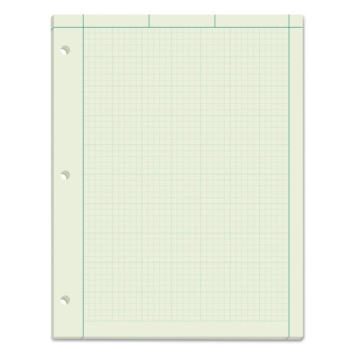 Tops Engineering Computation Pads, Cross-Section Quadrille Rule (5 Sq/In, 1 Sq/In), Green Cover, 100 Green-Tint 8.5 X 11 Sheets