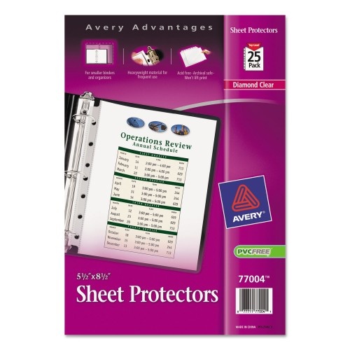 Avery Top Load Sheet Protector, Heavyweight, 8.5 X 5.5, Clear, 25/Pack