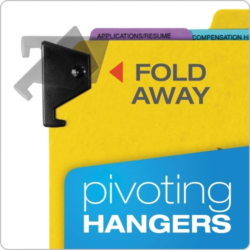 Pendaflex Hanging Style Personnel Folders, 1/3-Cut Tabs, Center Position, Letter Size, Yellow