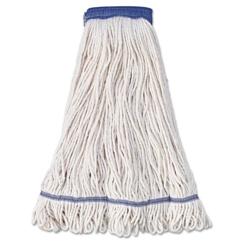 Boardwalk Super Loop Wet Mop Head, Cotton/Synthetic Fiber, 5" Headband, X-Large Size, White, 12/Carton